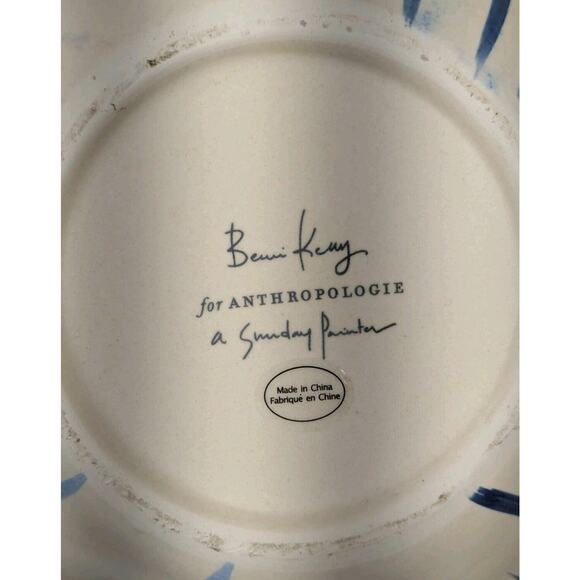 Anthropologie Vase "A Sunday Painter" Bernice Kelly Layla Green Blue Abstract - Picture 5 of 8